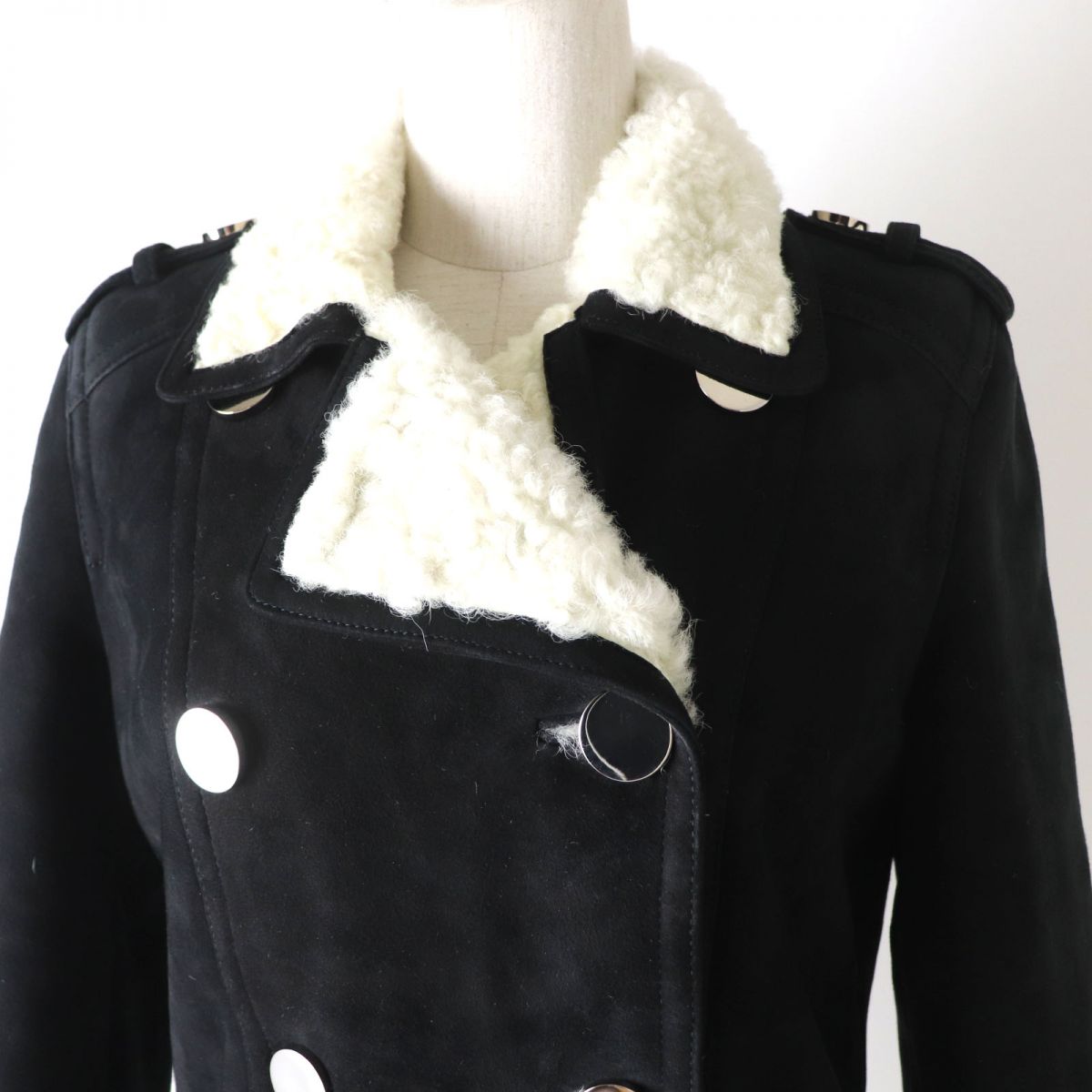 Luxury Gucci Trending 2025 Women's Shearling Coat Black White