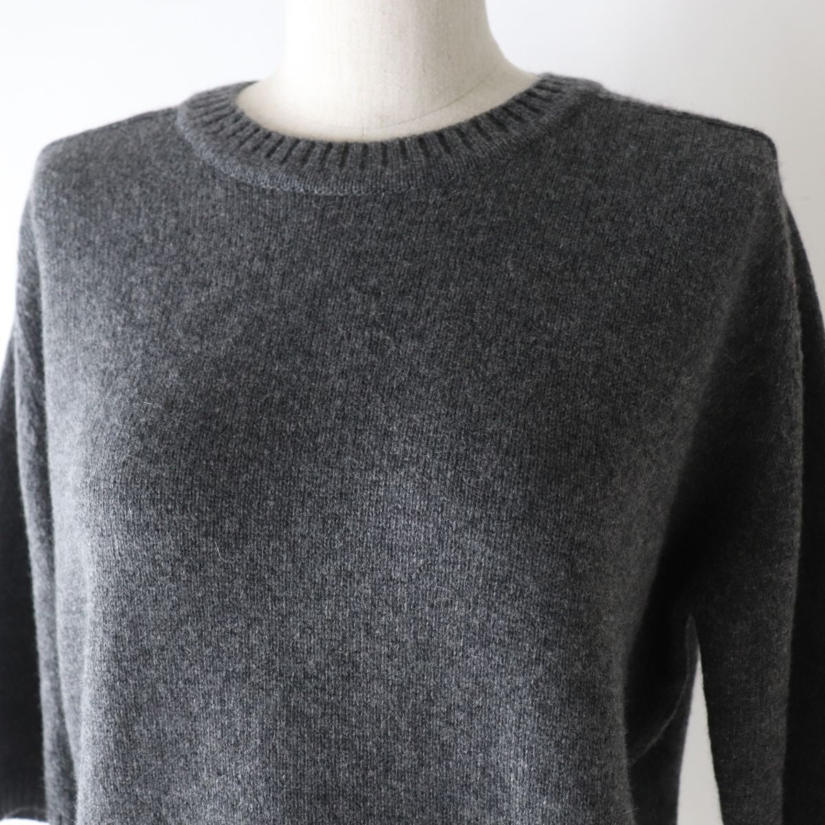 Luxury Gucci Trending 2025 Cashmere Horsebit Knit Pullover Gray L