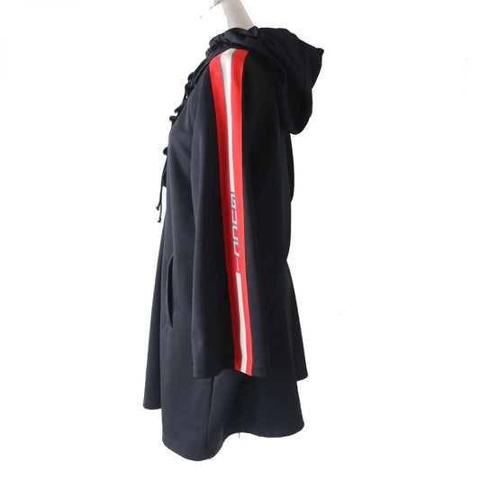 Luxury Gucci Trending 2025 Logo Tape Fringe Jersey Dress Black M