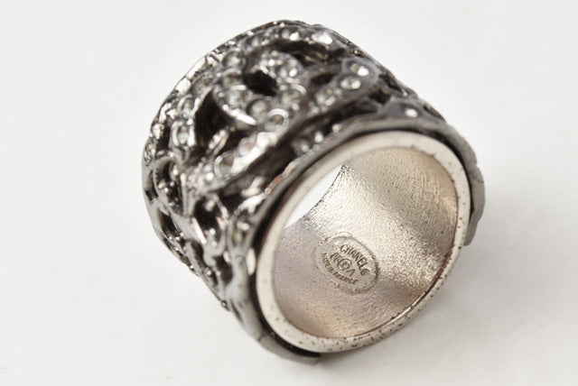 Chanel Metal Pearl Ring Size 13