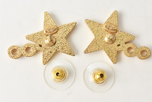 Chanel Earrings COCO/Star Black/Gold GP/Metal Clip-On