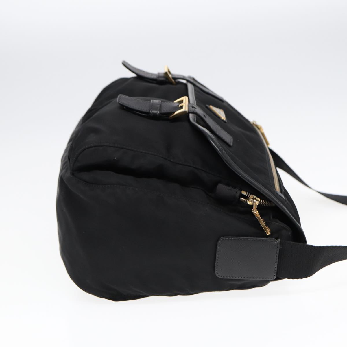 Luxury Prada Shoulder Bag Nylon Black Gold mr431
