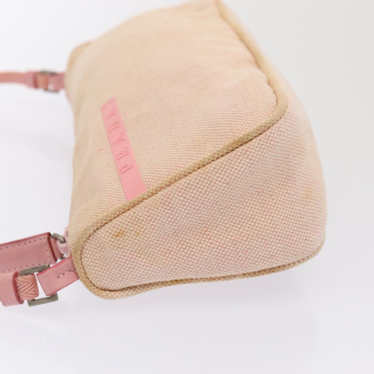 Luxury Prada Sports Accessory Pouch Canvas Pink Silver mr441
