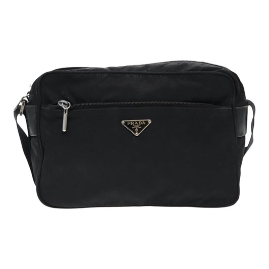 Luxury Prada Shoulder Bag Nylon Black Silver mr572
