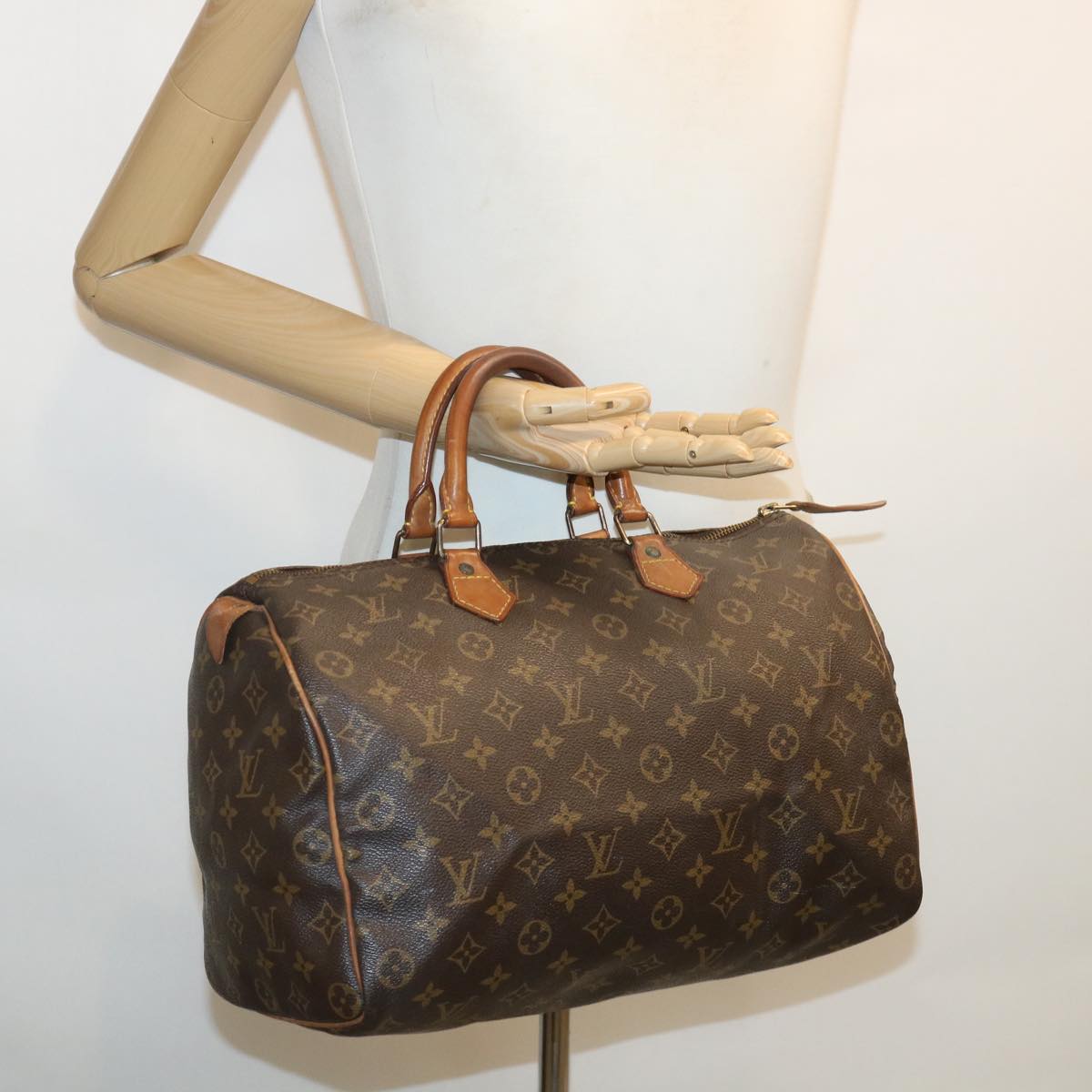 LOUIS VUITTON Monogram Speedy 35 Hand Bag M41524 LV 34854