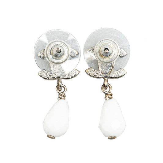 Chanel Coco Mark Silver Metal Earrings