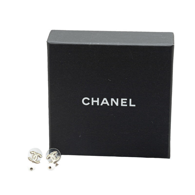 Chanel Coco Mark Silver Metal Earrings
