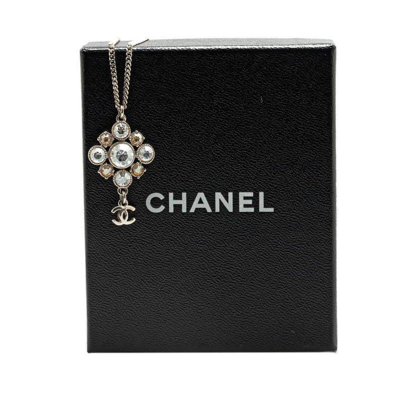Chanel Coco Mark Bijou Necklace Silver Metal