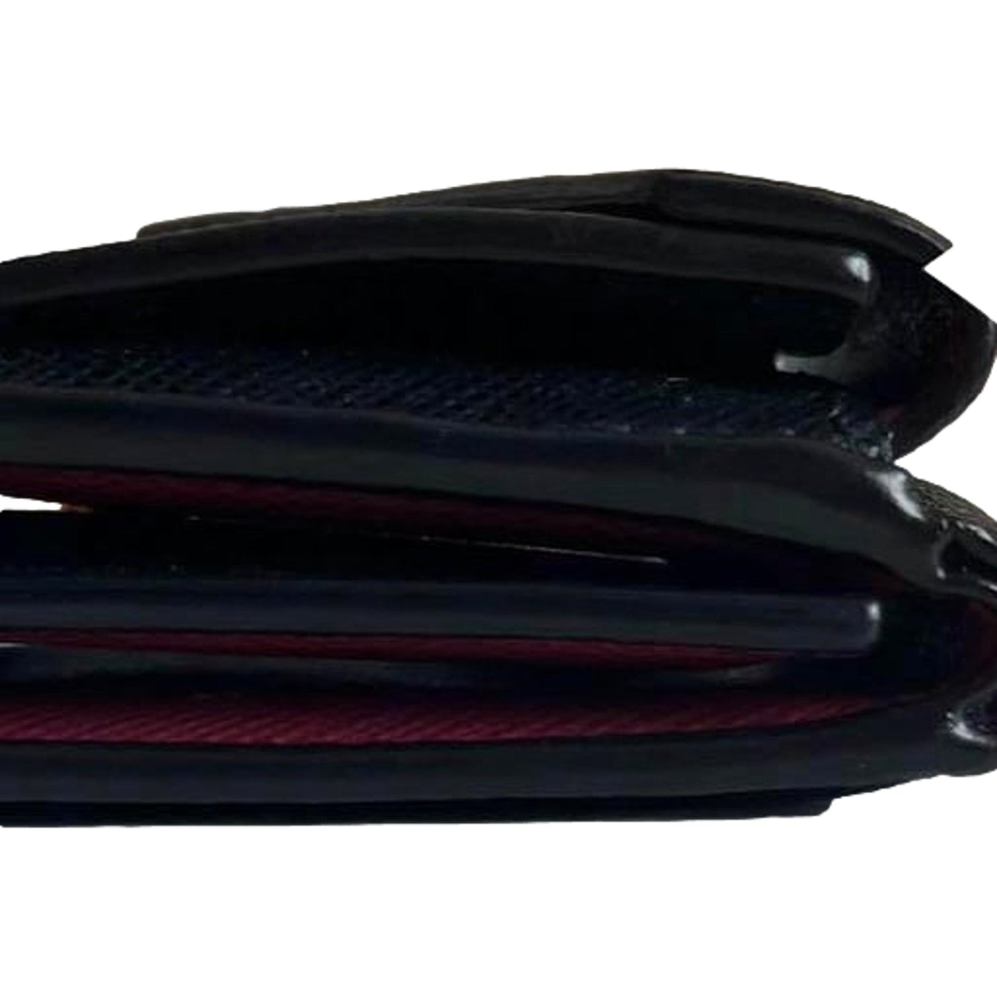 Luxury PradaBlack and Pink Tri-fold Saffiano Wallet