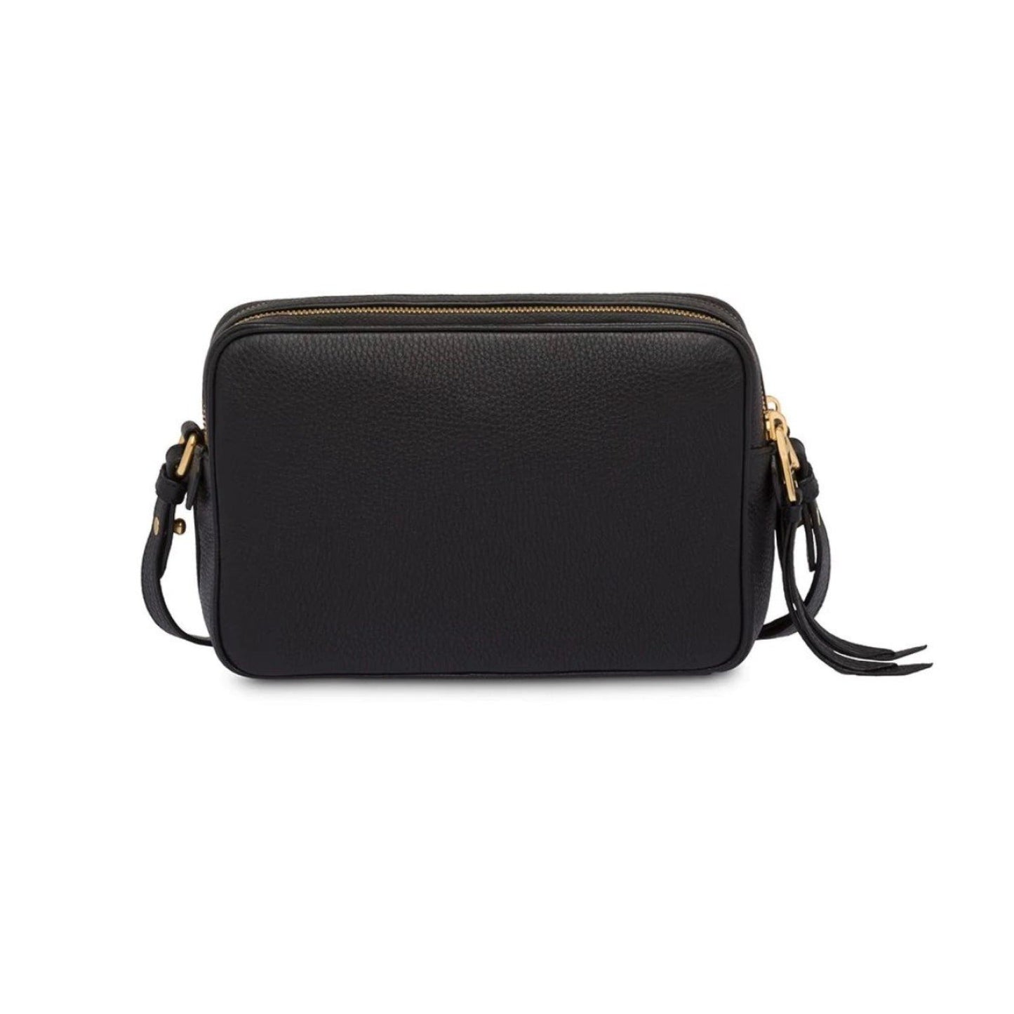 Luxury PradaBlack Vitello Phenix Leather Double Zip Cross Body Bag
