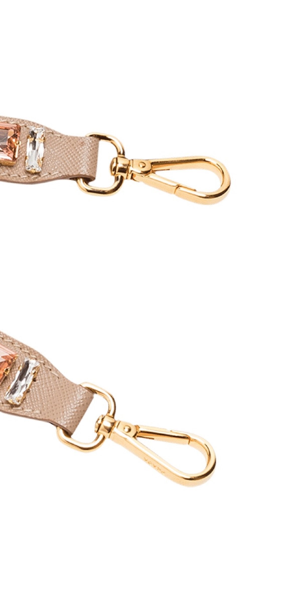 Luxury PradaLeather Saffiano Crystal Women's Blush Pink Strap