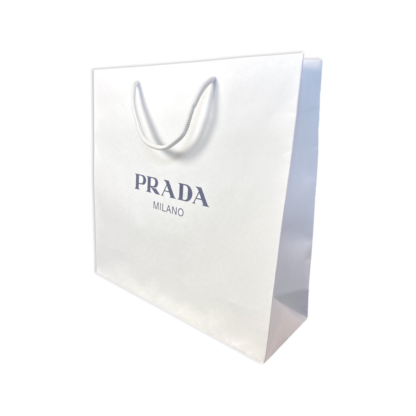 Luxury PradaLogo White Paper Designer Shopping Gift Bag Medium Set of 2
