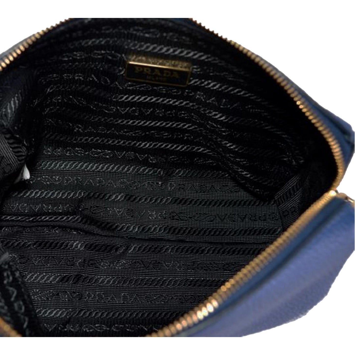 Luxury PradaContenitore Baltico Navy Blue Vitello Daino Vanity Case