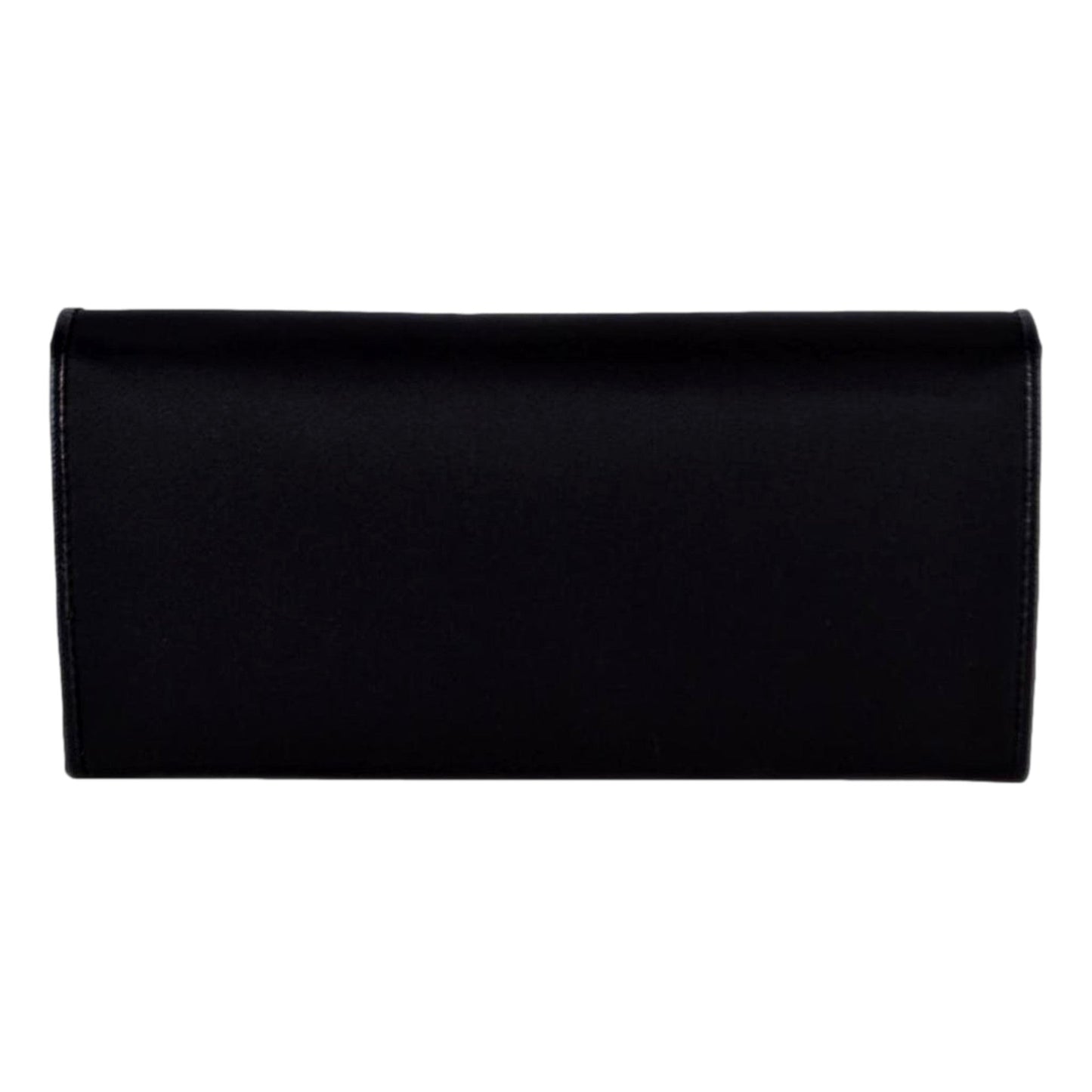 Luxury PradaTriangle Logo Tessuto Re-Nylon Black Continental Large Flap Wallet