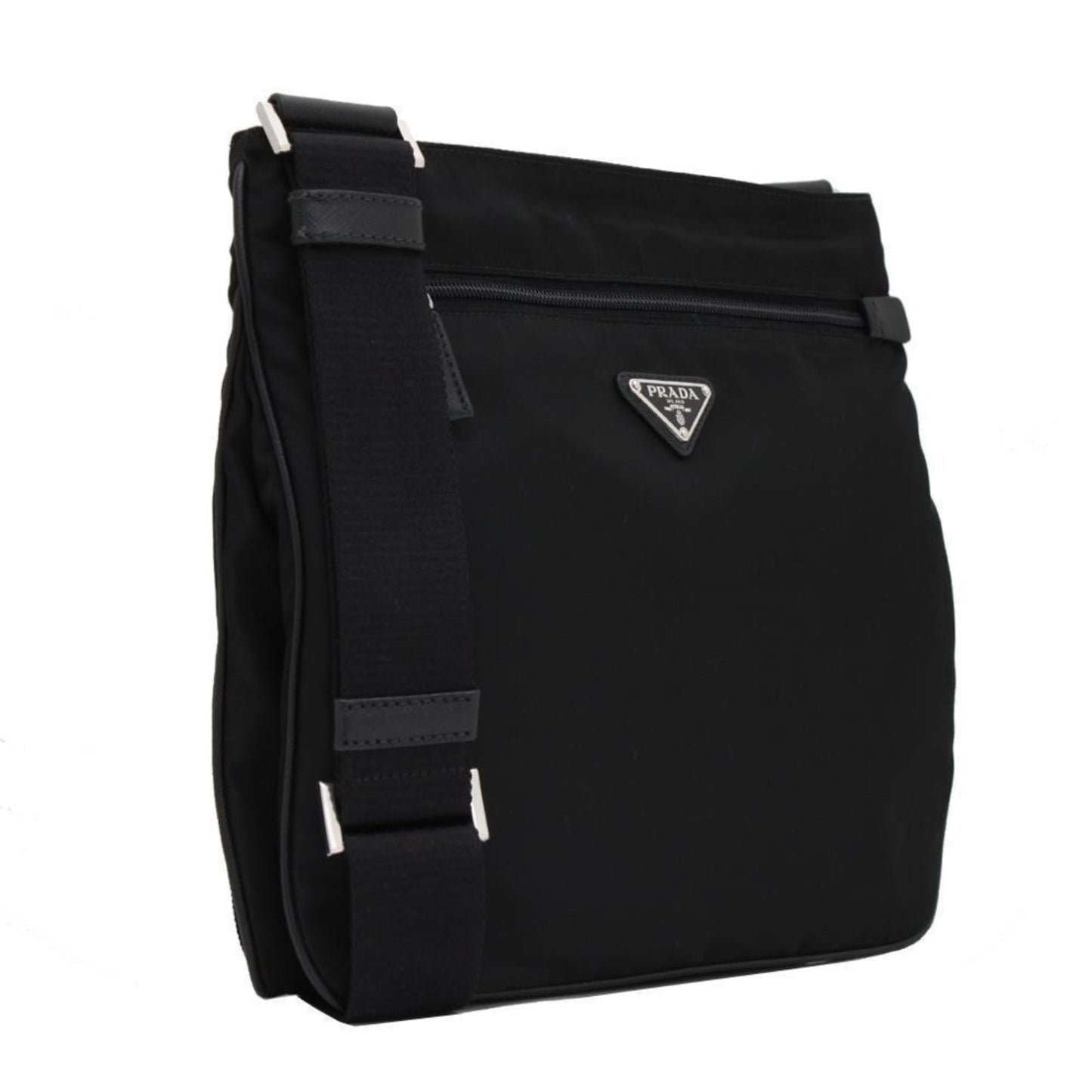 Luxury PradaTessuto Saffiano Black Messenger Bag Cross Body