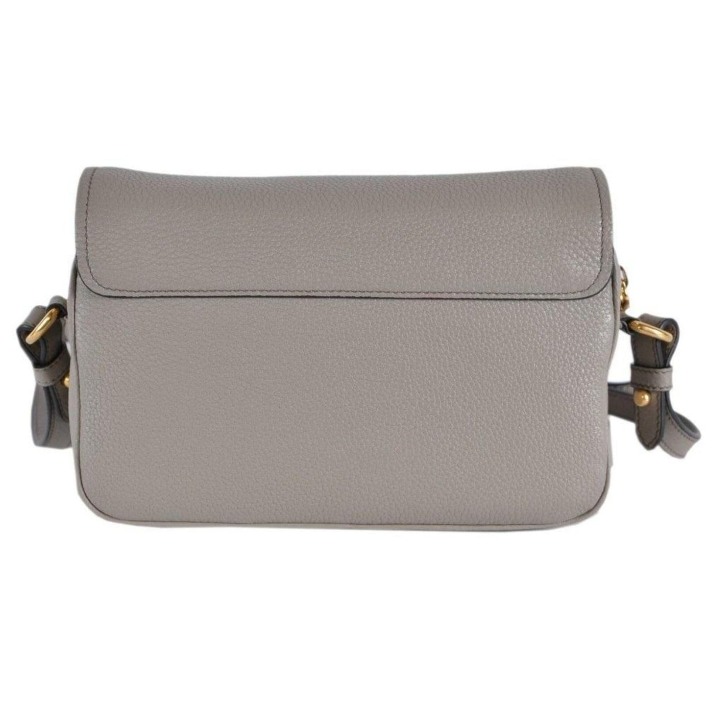 Luxury PradaVitello Phenix Argilla Grey Leather Flap Crossbody Bag