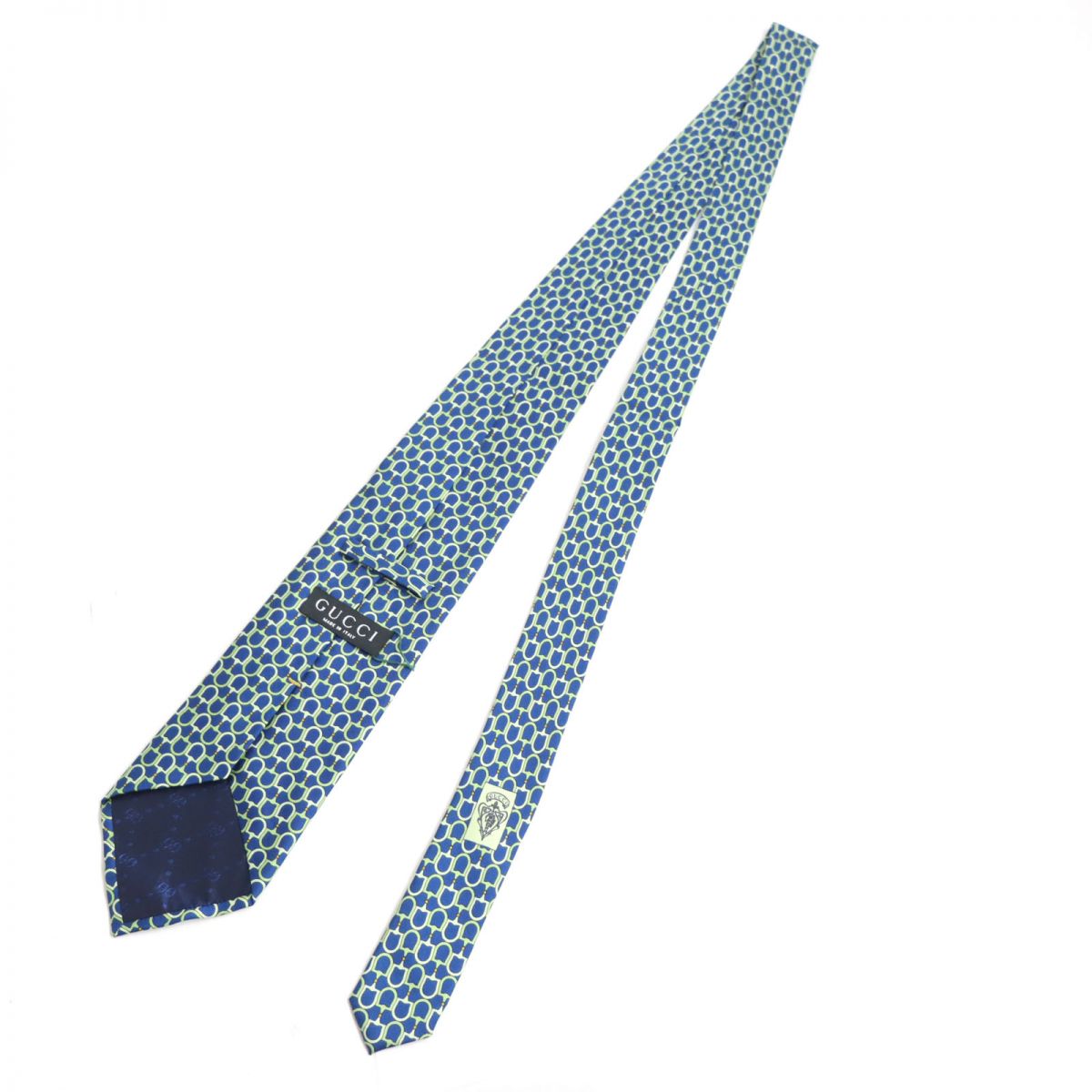 Luxury Gucci Trending 2025 Horsebit 100% Silk Tie Blue