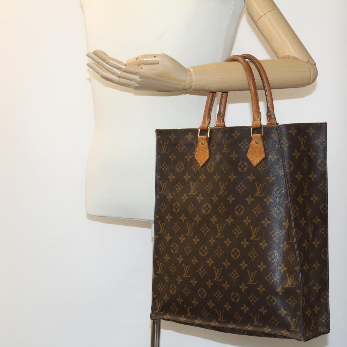 LOUIS VUITTON Monogram Sac Plat Hand Bag M51140 LV rd3024