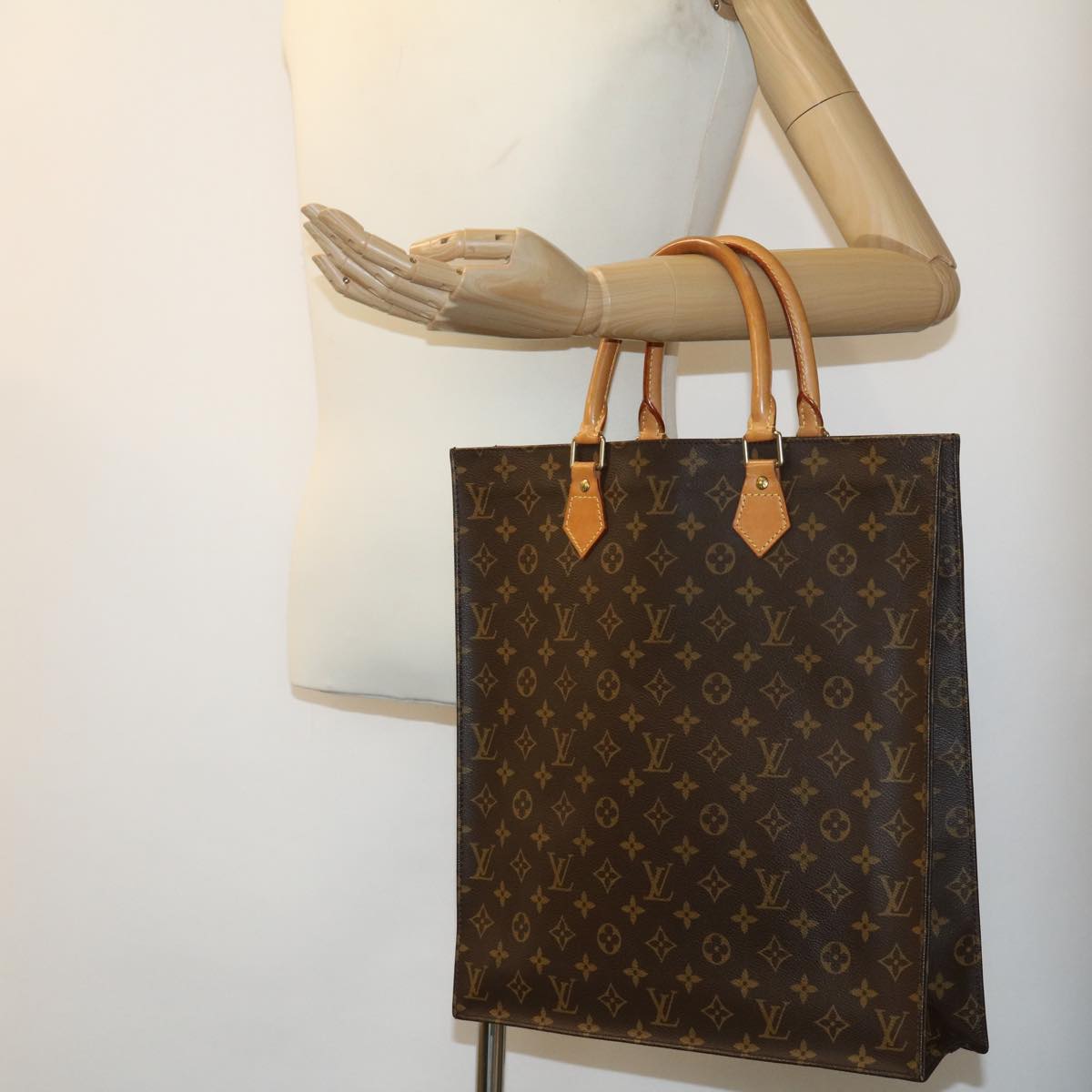LOUIS VUITTON Monogram Sac Plat Hand Bag M51140 LV rd3050