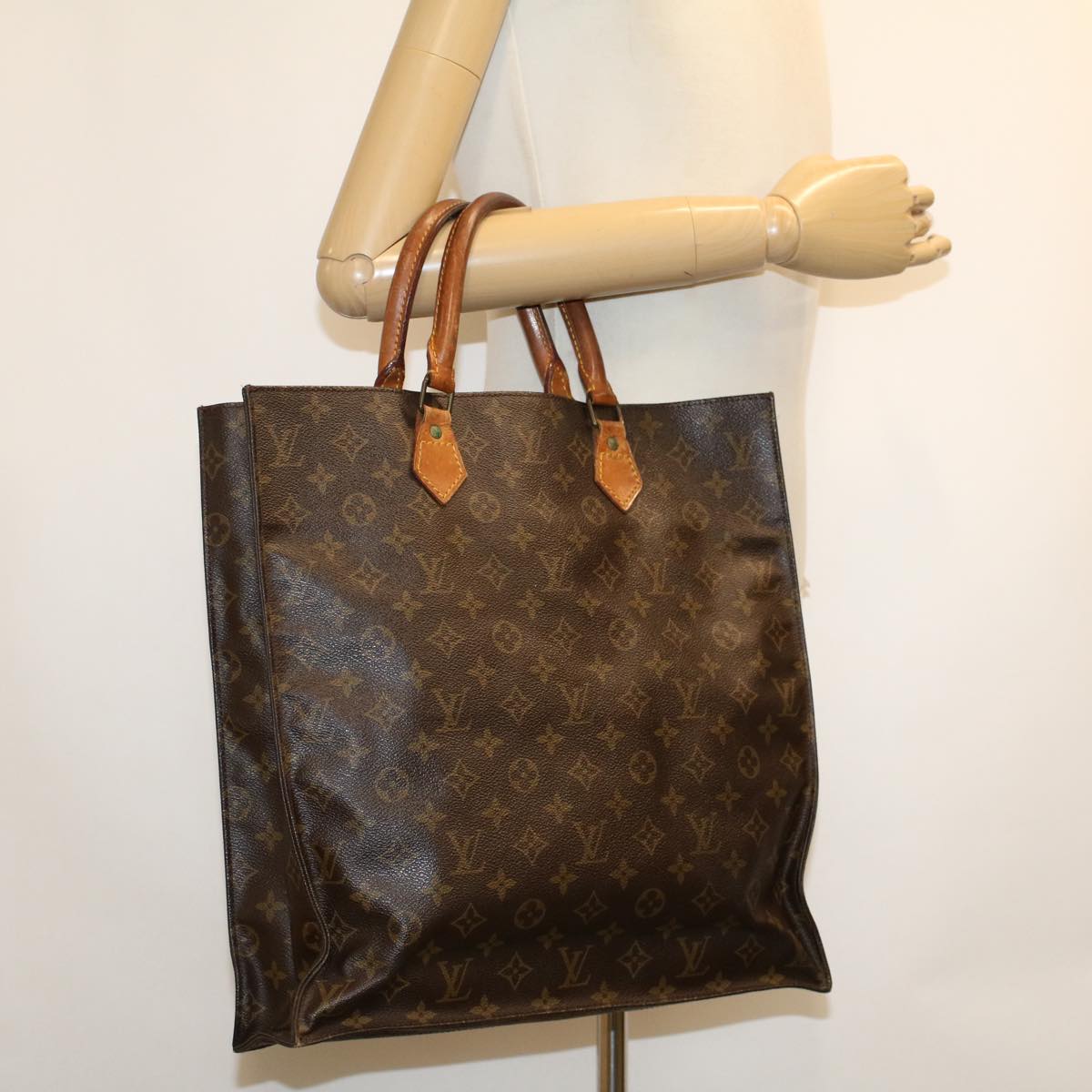 LOUIS VUITTON Monogram Sac Plat Hand Bag M51140 LV rd5293