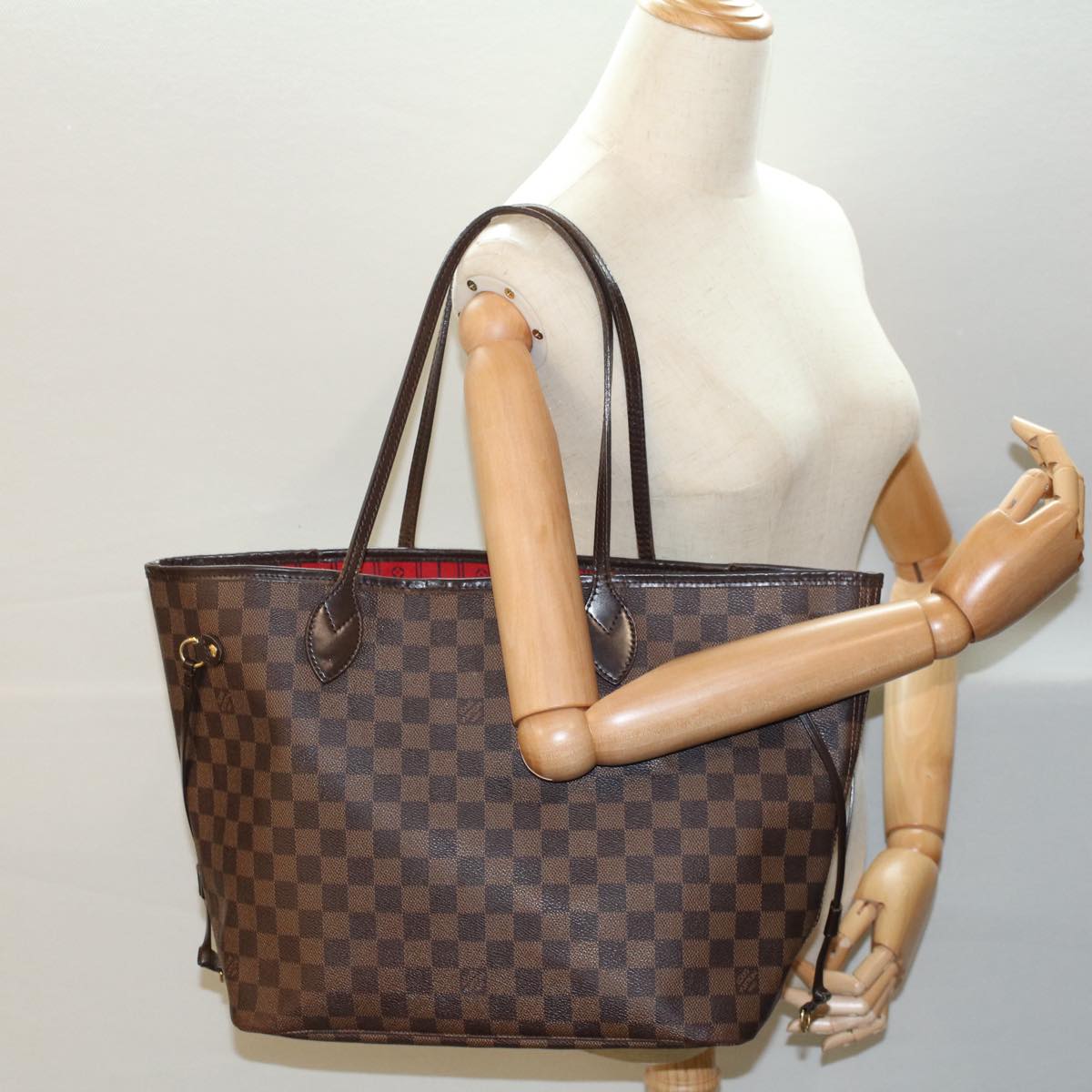 LOUIS VUITTON Damier Ebene Neverfull MM Tote Bag N51105 LV rd5789