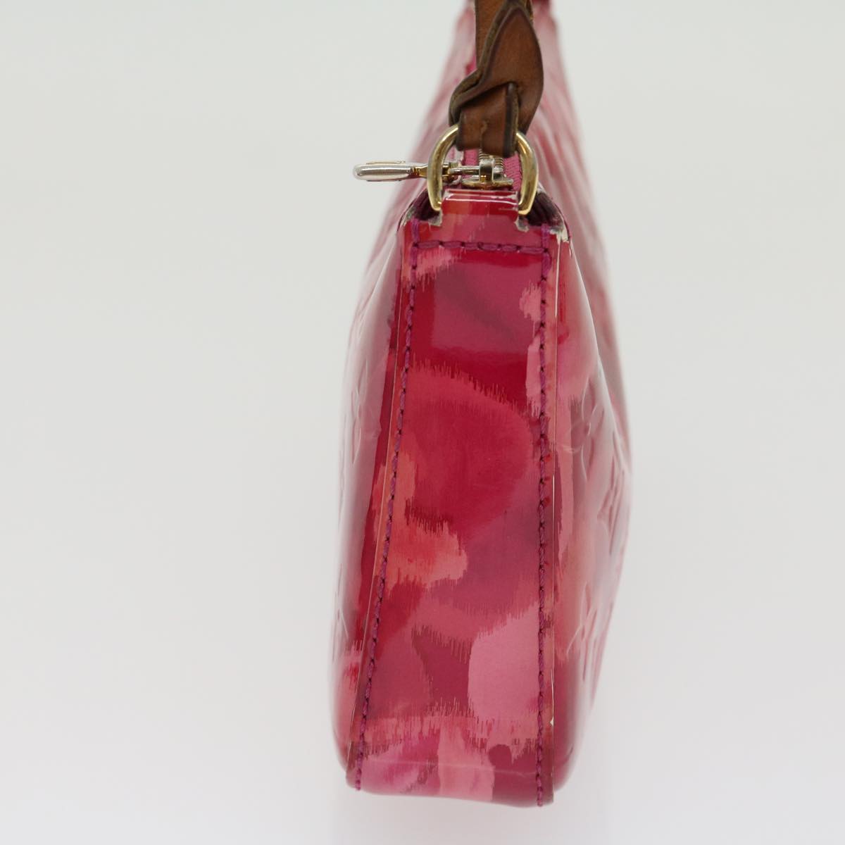 LOUIS VUITTON Vernis Ikat Pochette Accessoires Pouch Red Pink M90042 rh254