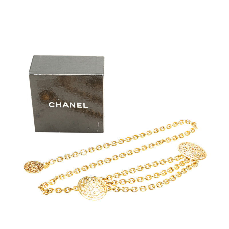 Chanel Coco Mark Honeycomb Belt Gold Plated