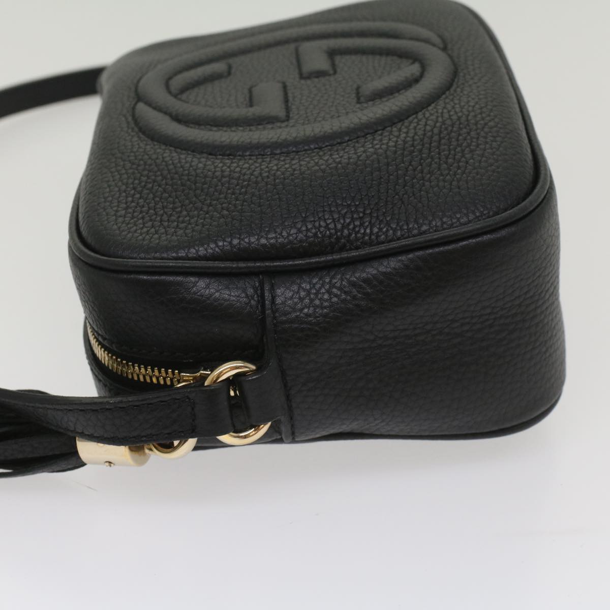Luxury Gucci Soho Shoulder Bag Leather Black 308364 S236