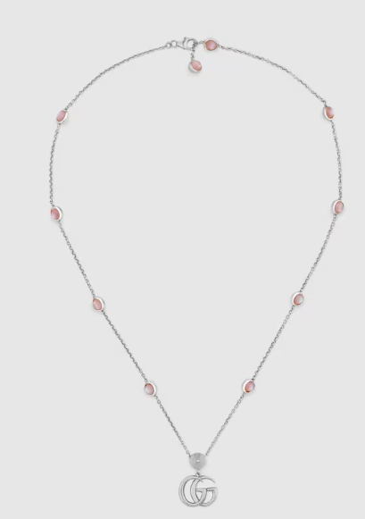 Luxury Gucci GG DOUBLE G MOTHER-OF-PEARL NECKLACE