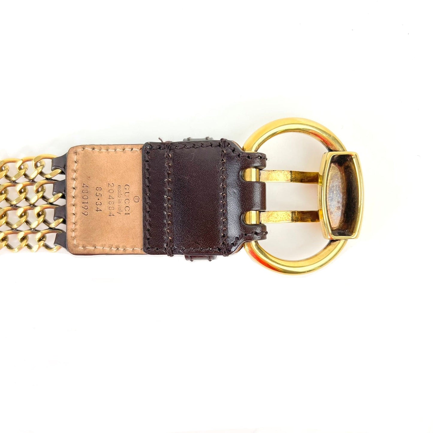 Luxury Gucci Goldtoned Crest Charms Belt