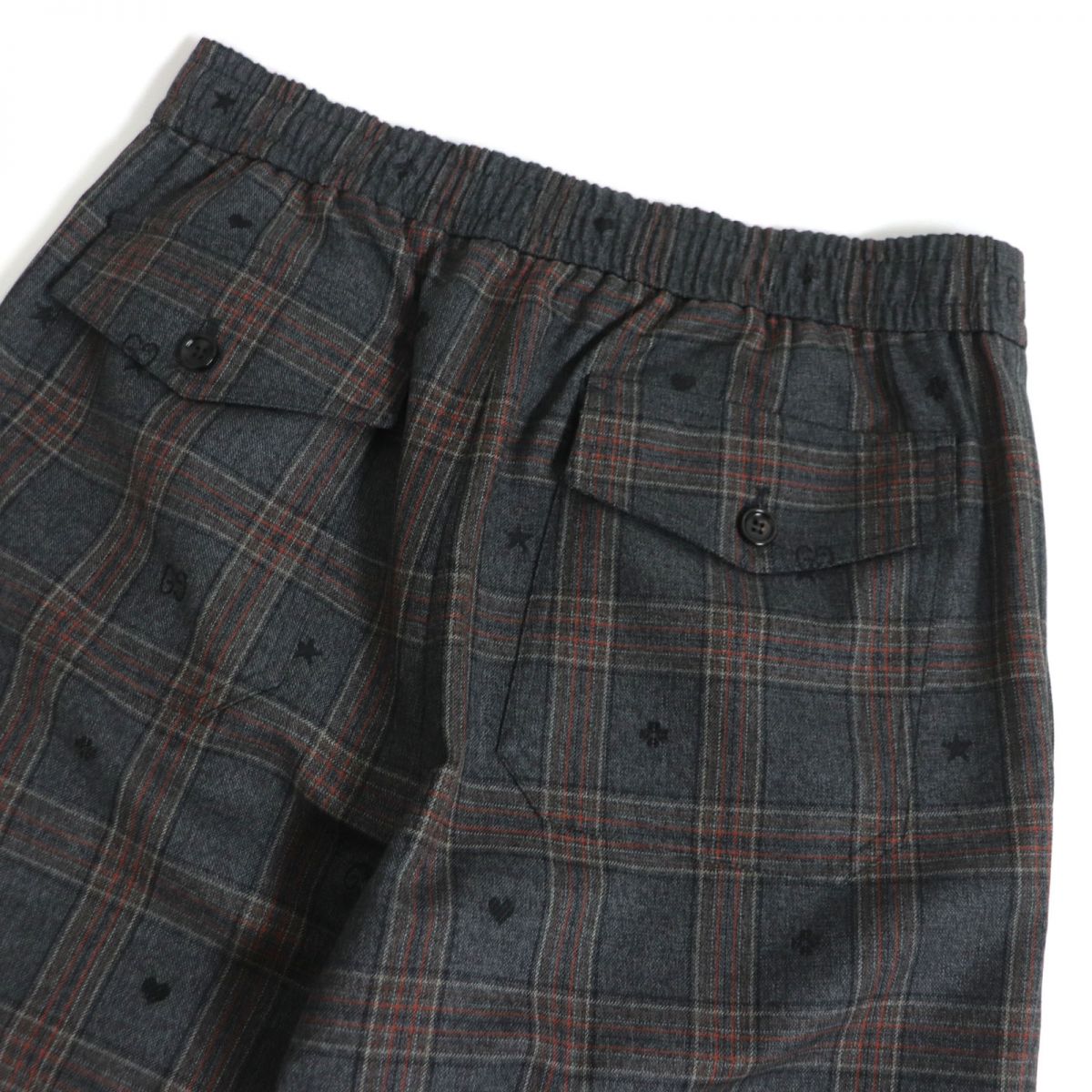 Luxury Gucci Trending 2025 Wool Check Pants Gray 44