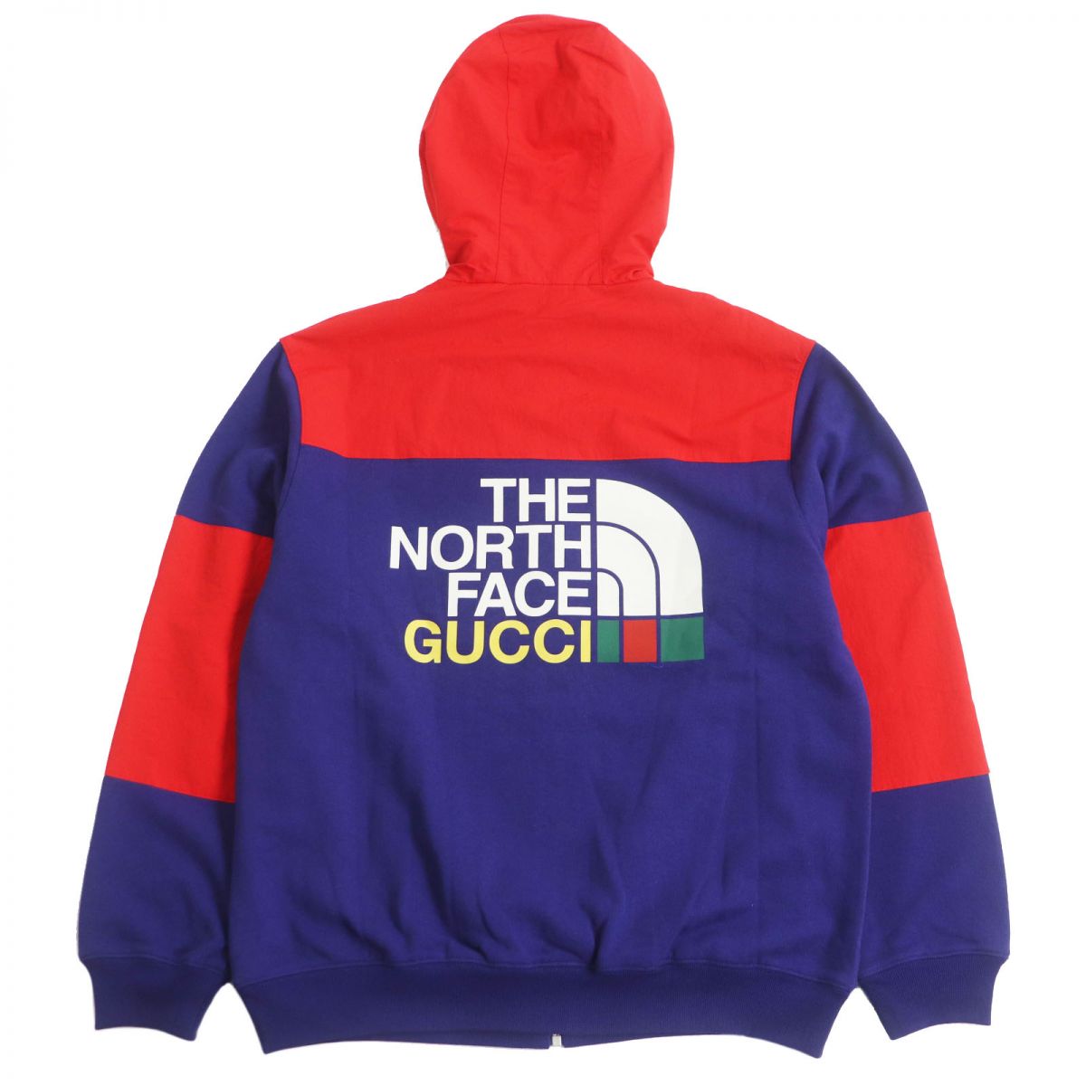 Luxury Gucci Trending 2025 x The North Face Nylon Zip Hoodie Blue/Red S