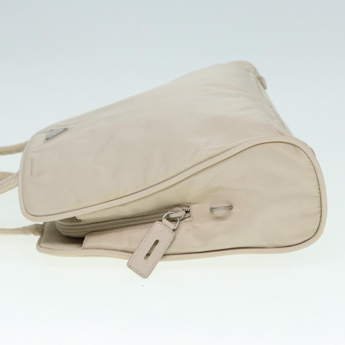 Luxury Prada Hand Bag Nylon Beige Silver tb1164