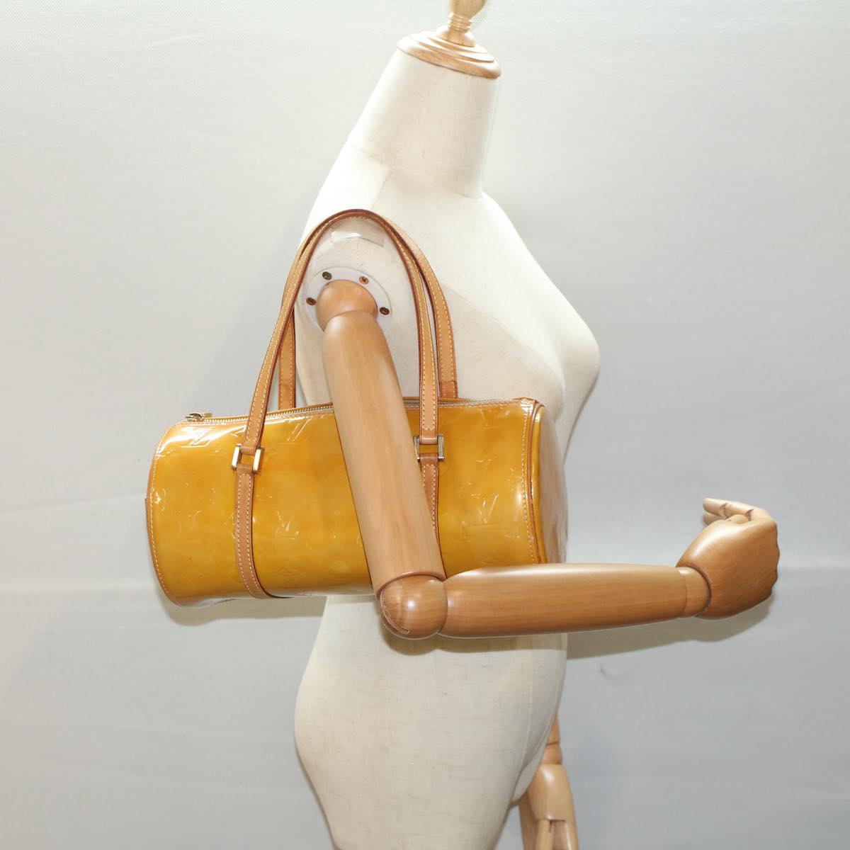 LOUIS VUITTON Monogram Vernis Bedford Hand Bag Beige M91006 LV th4049