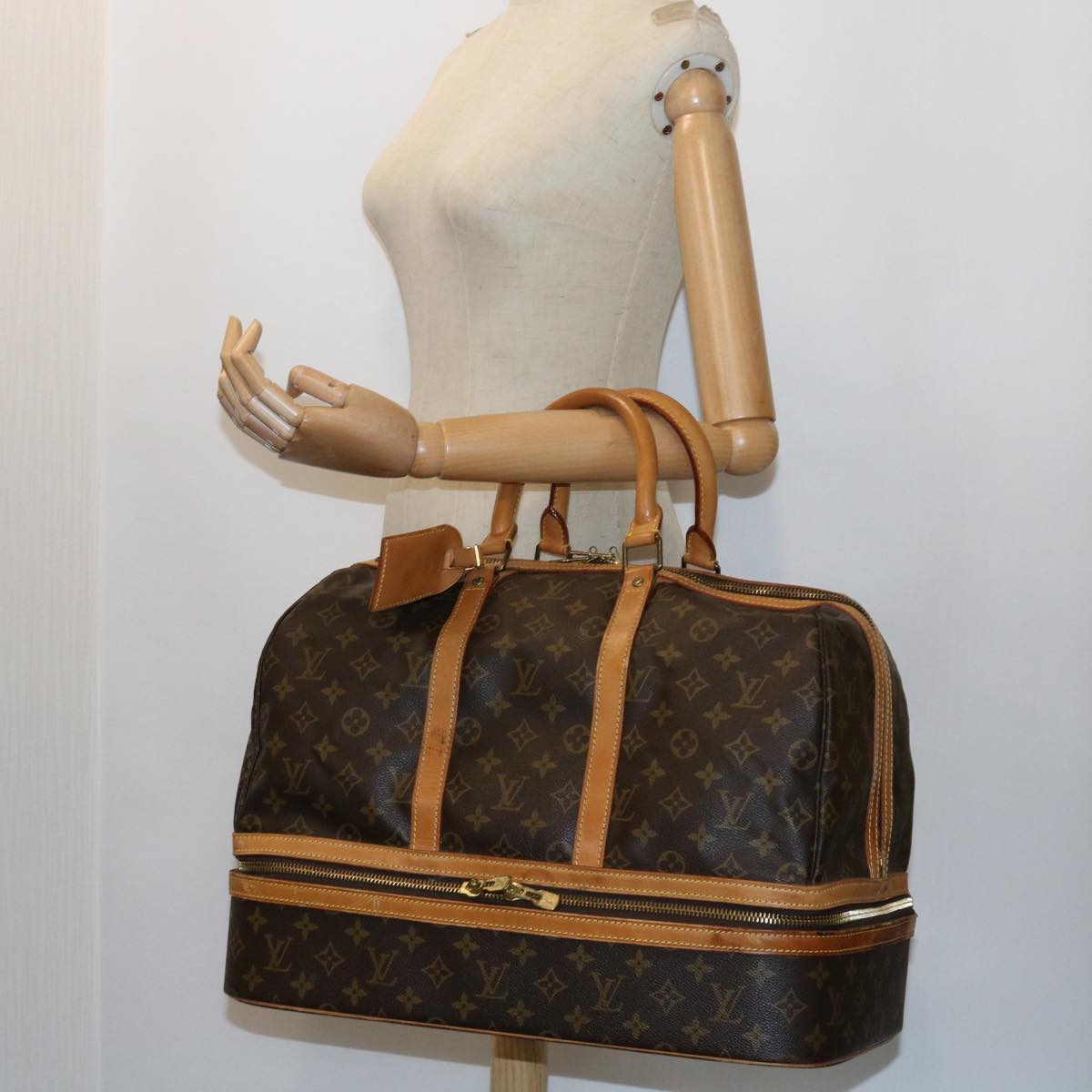 LOUIS VUITTON Monogram Sac Sports Boston Bag M41444 LV th4099