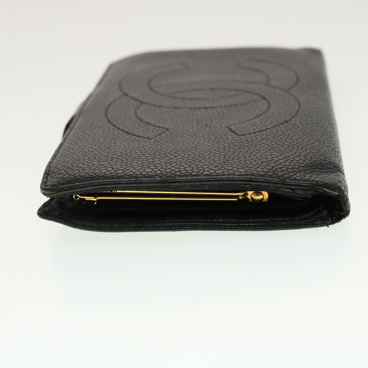 Luxury Chanel Long Wallet Caviar Skin Black CC ti1128