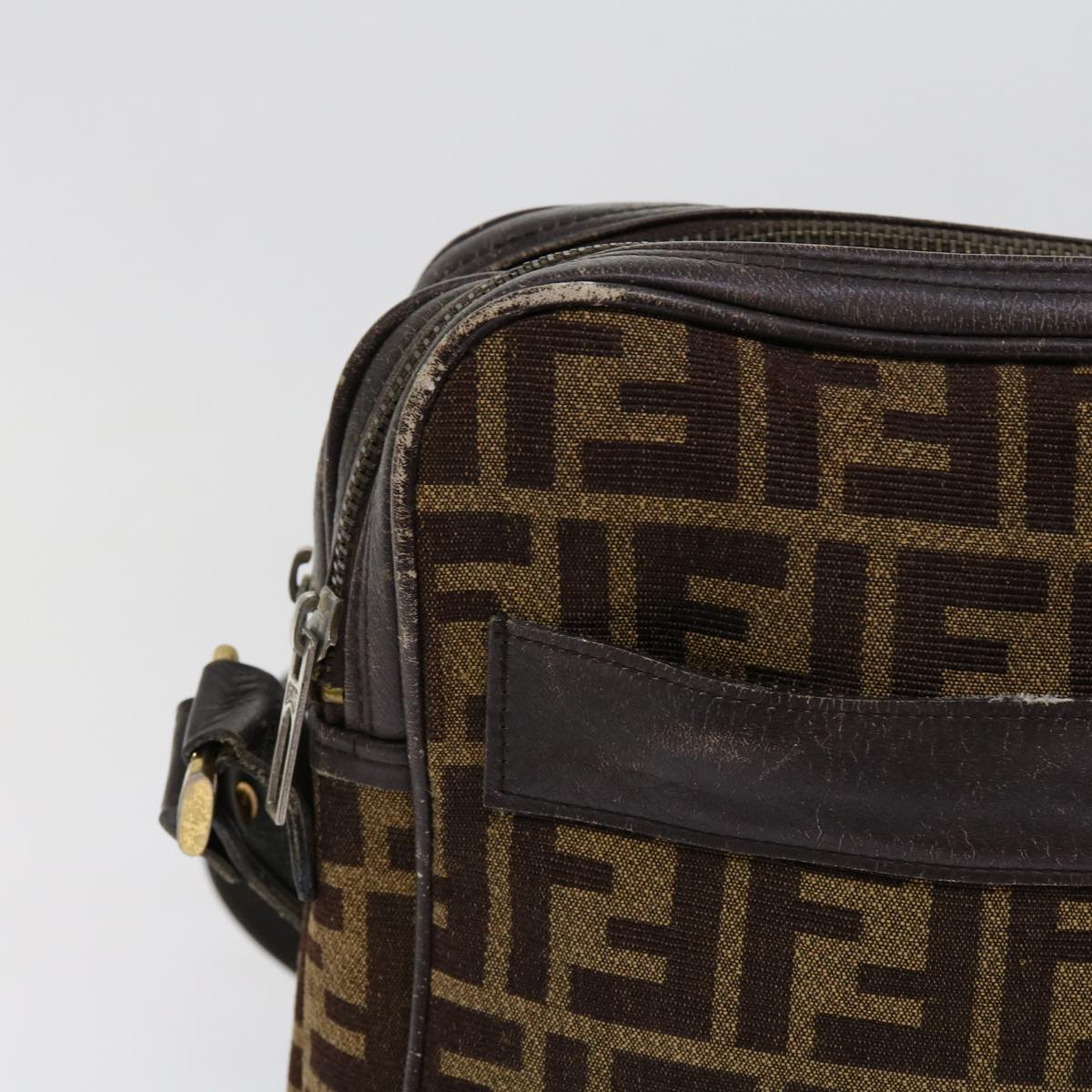 Luxury FendiZucca Canvas Shoulder Bag 2Set Brown Blackti1420