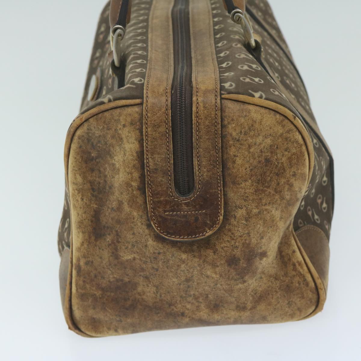 GUCCI Horsebit Boston Bag Canvas Brown 1463