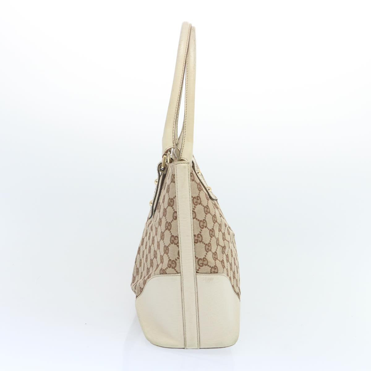 GUCCI GG Canvas Sherry Line Tote Bag White Beige 137385 1566