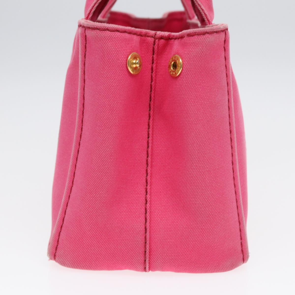 Luxury Prada Canapa PM Hand Bag Canvas 2way Pink Gold ti1943