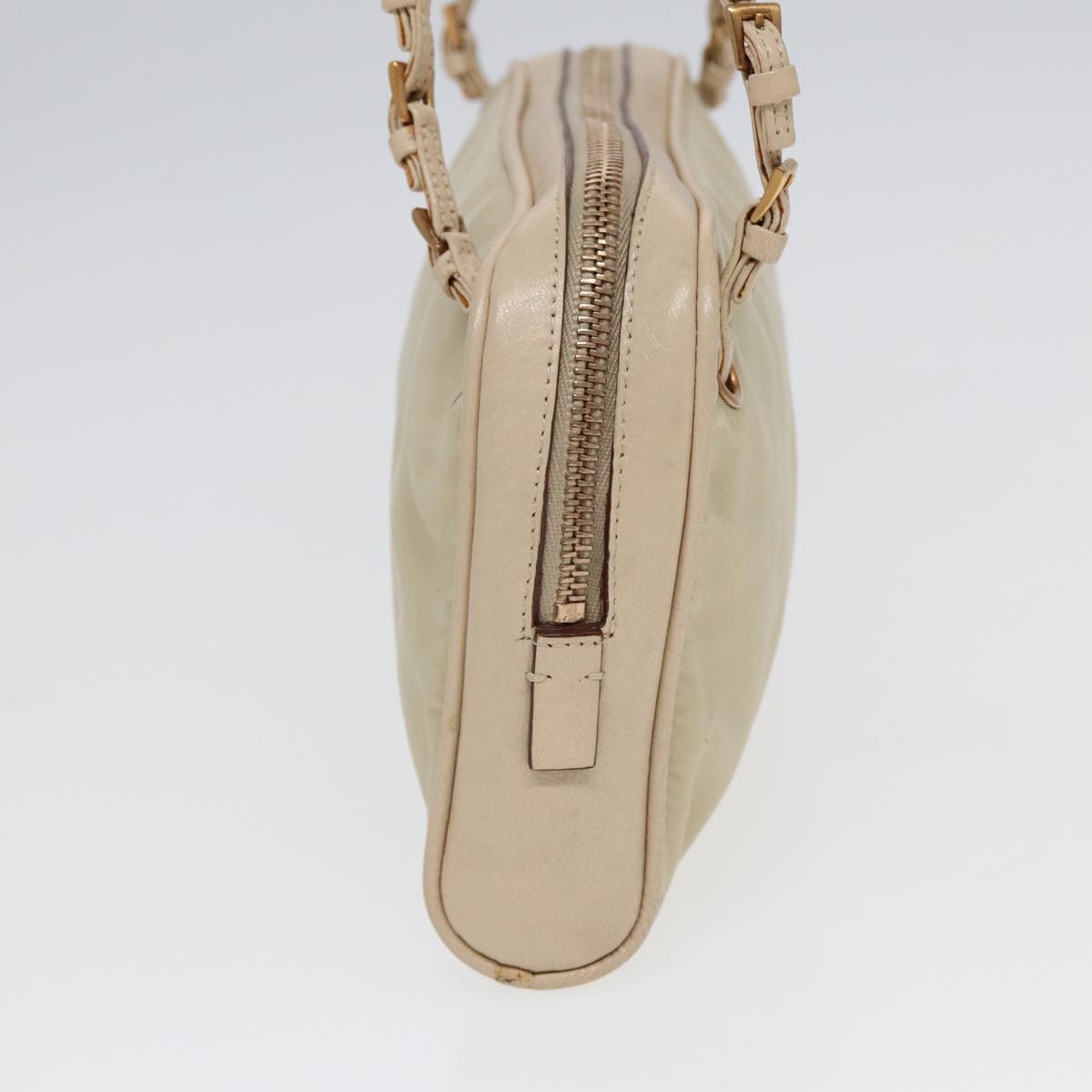 Luxury Prada Hand Bag Nylon Beige Gold ti1946