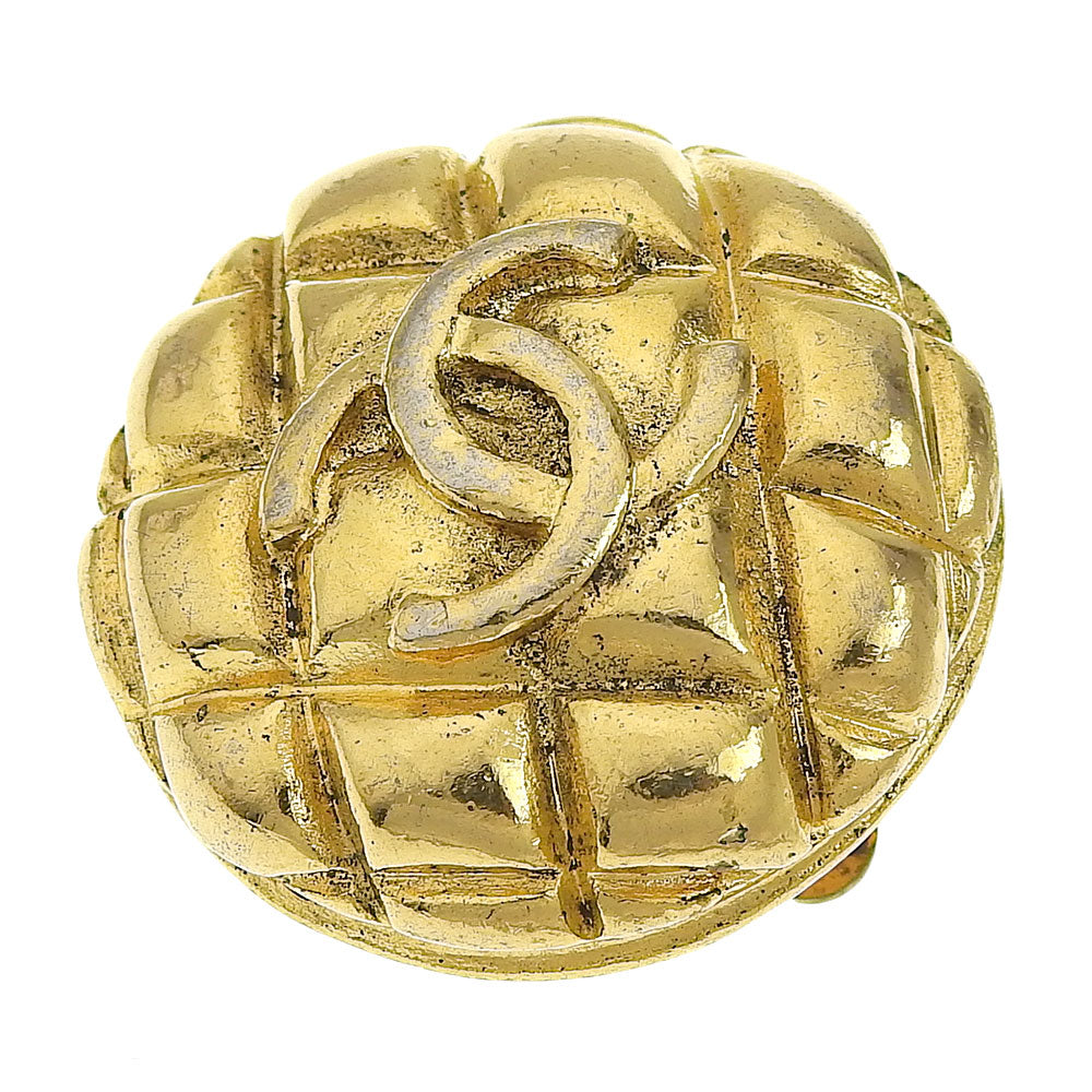 Chanel Coco Mark Logo Matelasse Vintage Earrings