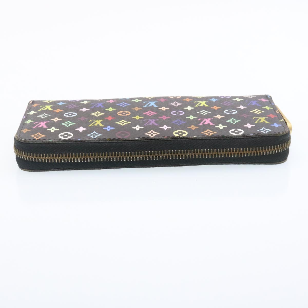 LOUIS VUITTON Monogram Multicolor Zippy Wallet Black M60050 LV tp141