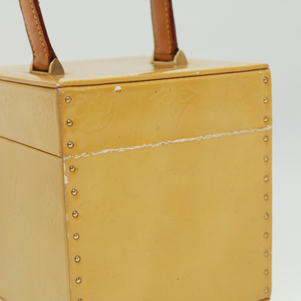 LOUIS VUITTON Monogram Vernis Bleecker Cosmetic Pouch Beige M91002 tp501