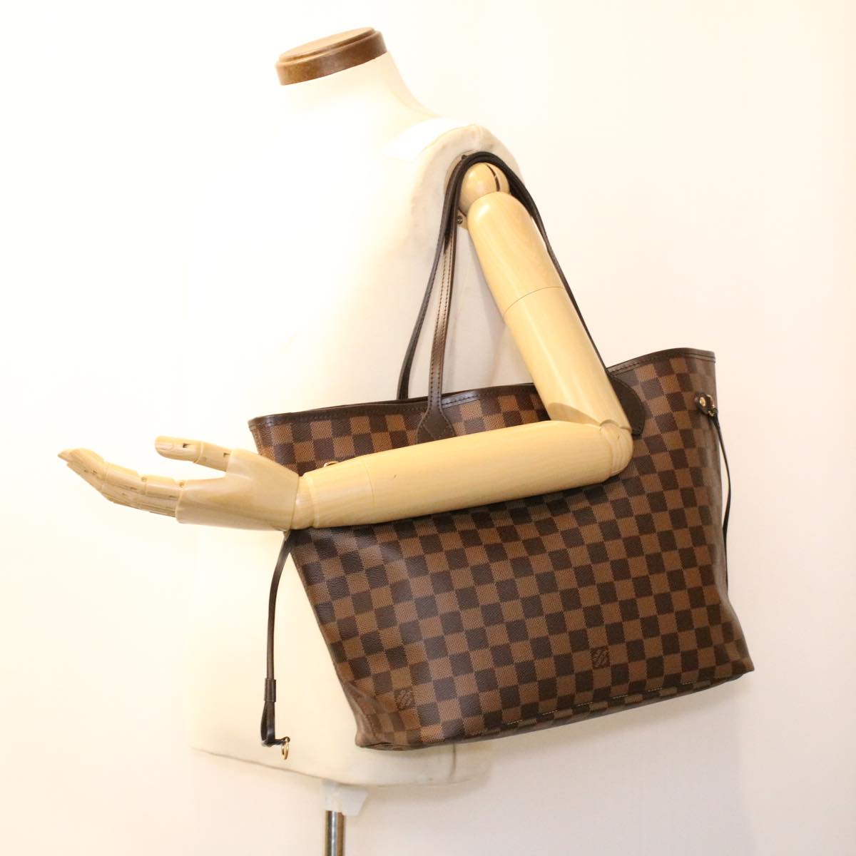 LOUIS VUITTON Damier Ebene Neverfull MM Tote Bag N51105 LV ai684SA