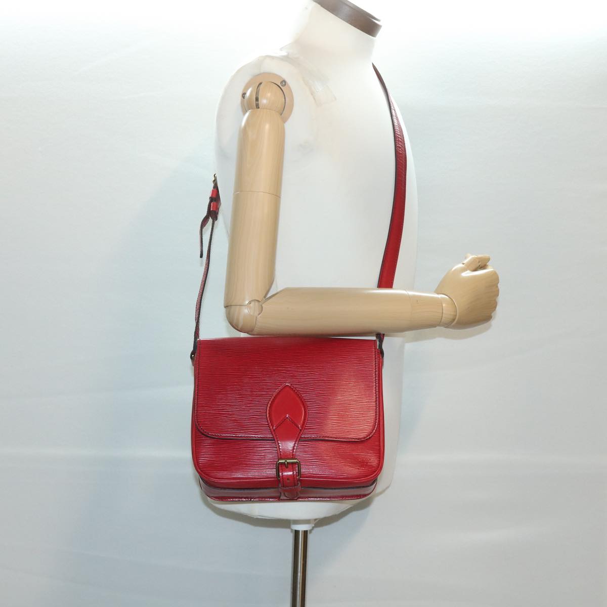 LOUIS VUITTON Epi Cartouchiere MM Shoulder Bag Red M52247 LV tp610