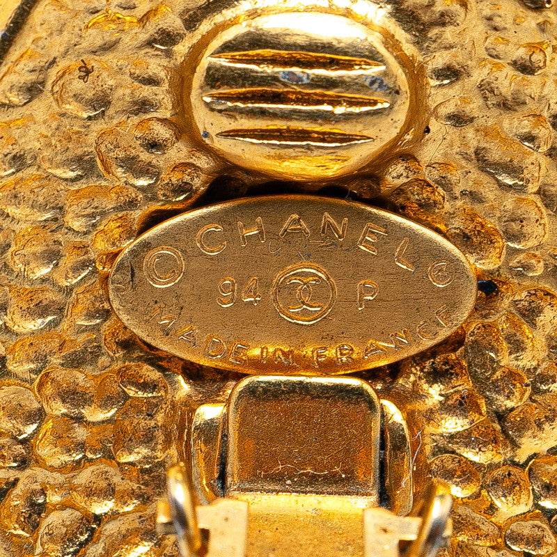 Chanel Vintage Coco Mark Round Earrings Gold
