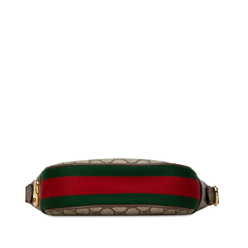 Luxury Gucci Trending 2025 Ophidia Handbag Mini Half Moon 658551 Beige Brown PVC Leather