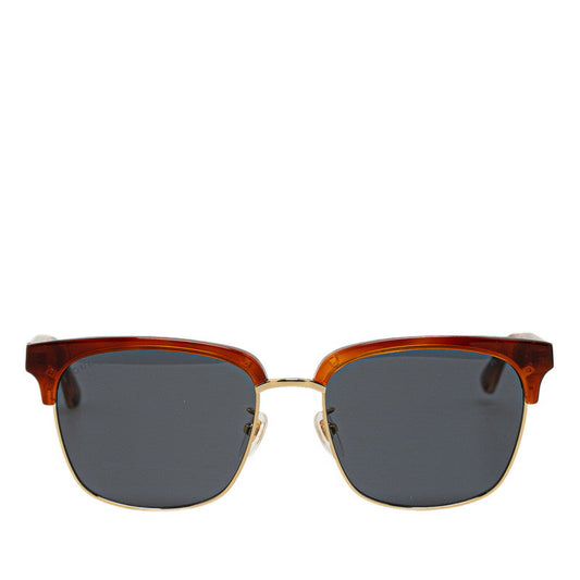 Luxury Gucci Trending 2025 GG0382S Plastic Sunglasses Brown Gold