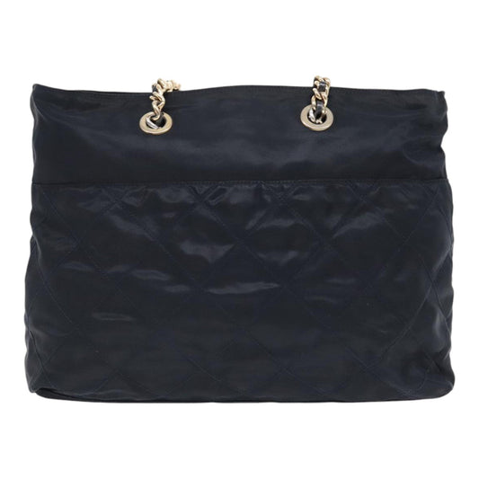 Luxury Prada Chain Shoulder Bag Nylon Navy Gold yb691
